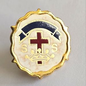 Vintage Sunday School lapel pin brooch religious SS Little system